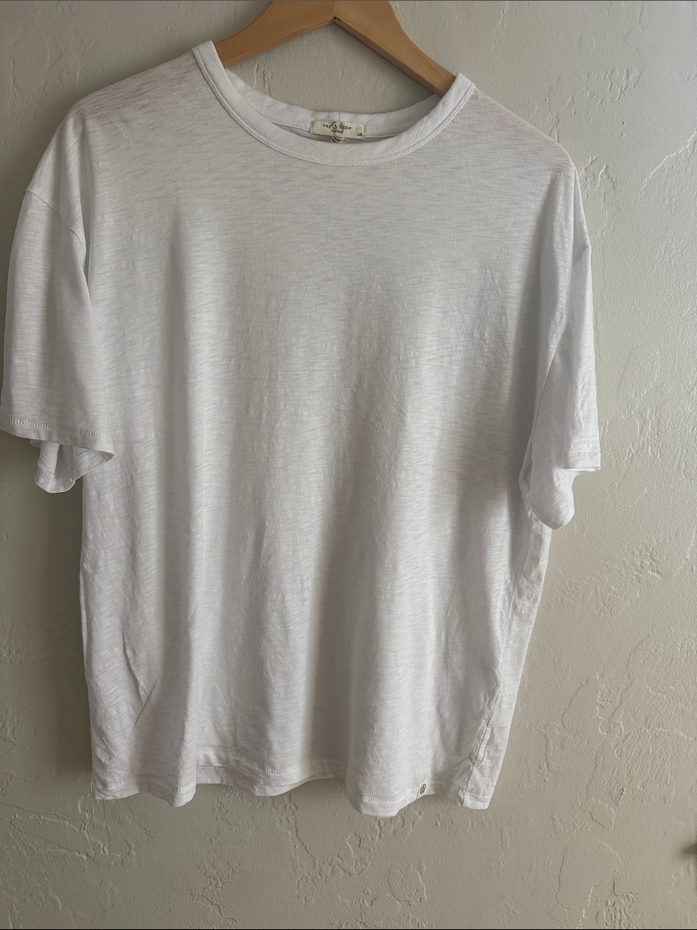 rag & bone 100% Organic Pima Cotton White Short-Sleeve Crew T-Shirt